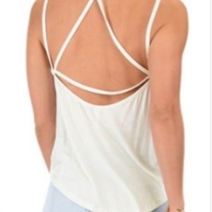 Plus size off white strappy back tank
